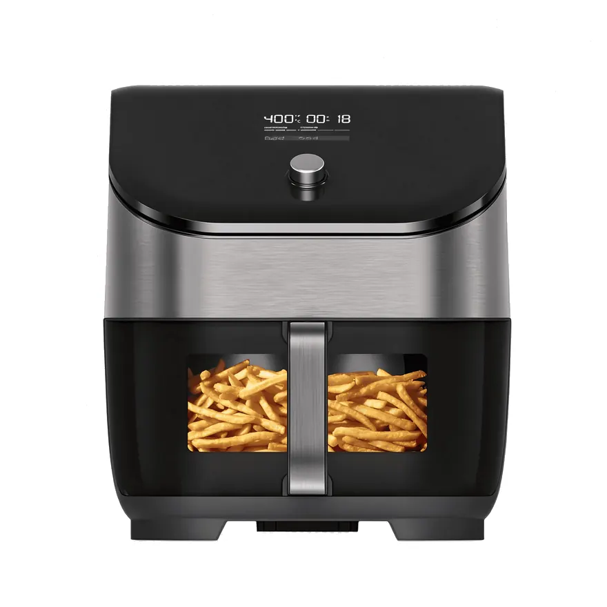 Dual-basket digital air fryer with rapid air circulation