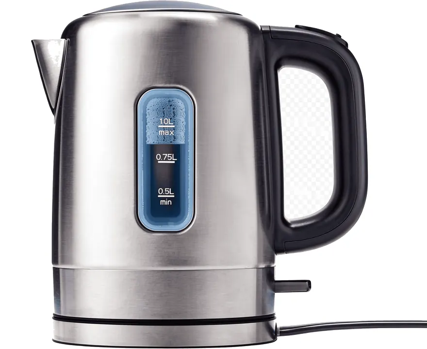 Glass electric kettle with LED illumination and temperature control
