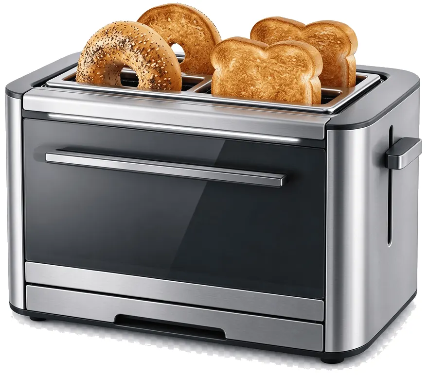 Long-slot toaster with browning control, retro and modern finishes